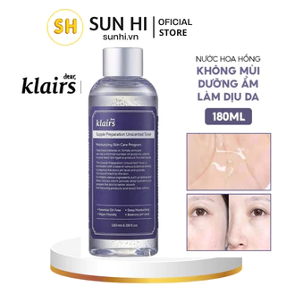 Nước Hoa Hồng Không Mùi Dưỡng Ẩm Da Và Làm Mềm Da Dear Klairs Supple Preparation Unscented Toner 180ml