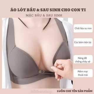 Áo Ngực Bà Bầu và Cho Con Bú Mẫu Mới 2023 Chất Liệu Su Non Mềm Mịn Chống Chảy Sệ Không Gọng