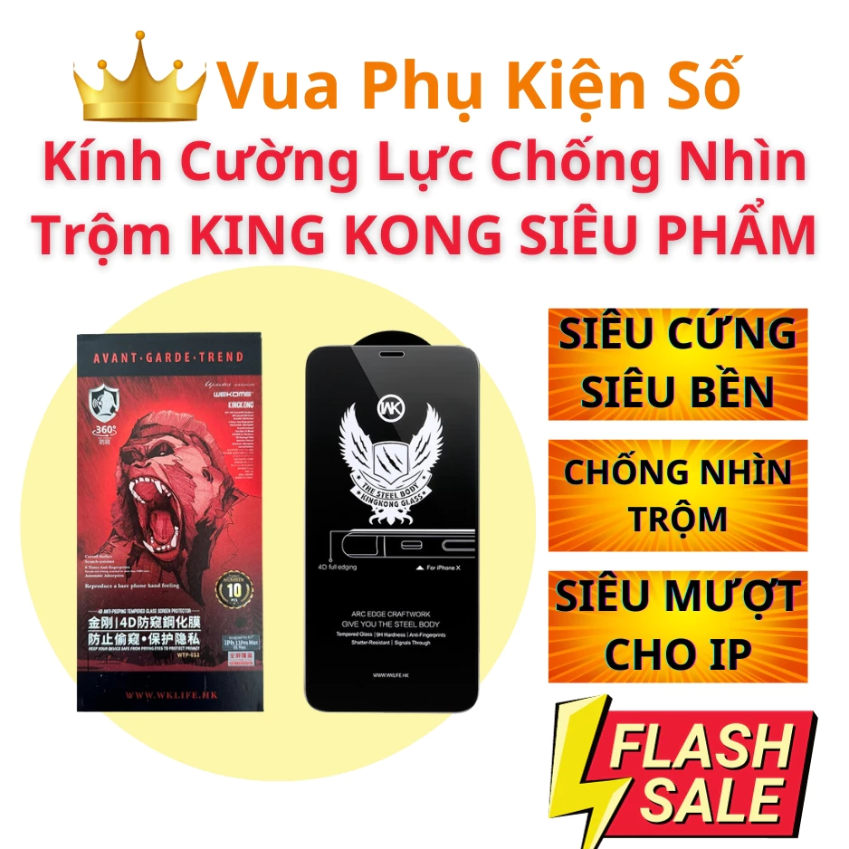 Kính Cường Lực KK Xịn Chống Nhìn Trộm iPhone 7/8/Plus/X/XS/XR/11/12/13/14/15/16/Pro Max Siêu Cứng