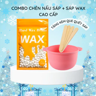 [ Tặng kèm que quết sáp ] Combo Bát (Chén) silicon nấu sáp chống dính + 100G Sáp wax lông cao cấp siêu thơm