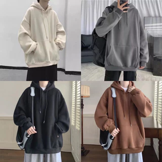 Áo hoodie trơn nỉ bông Quảng Châu, dày dặn ấm áp