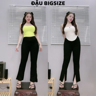 Quần legging ống loe xẻ tà thời trang Đậu bigsize có túi chất umi dày dặn co giãn thoải mái - QOLX