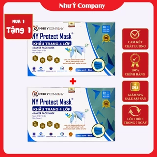 [Mua 1 tặng 1] Khẩu trang y tế 4 lớp kháng khuẩn Như Ý (hộp 50 cái) | Như Ý Company