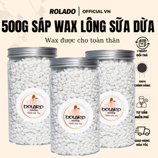 Sáp Wax Lông Nóng 500g Cao Cấp ROLADO Siêu Bám Lông, Chất Dẻo, Thơm, Wax Sạch Chân Lông Có Tặng Kèm Que Phết