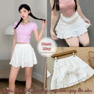 Chân Váy Lolita Trắng Dáng Xòe 2 Tầng Phong Cách Dễ Thương Xinh Xắn