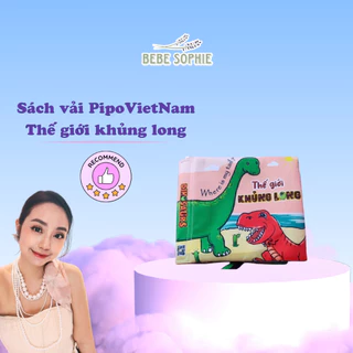 Sách vải cho bé PipoVietnam - Thế giới khủng long - dành cho trẻ sơ sinh phát triển tư duy