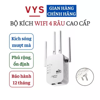 Bộ kích Wifi không dây tương thích rộng, Kích sóng Wifi cực mạnh tốc độ cao, Router kích Wifi 4 râu ăng ten VYS