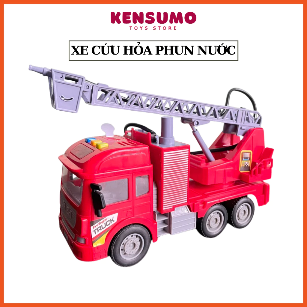 Xe đồ chơi trẻ em xe cứu hoả phun được nước dành cho bé từ 3 tuổi