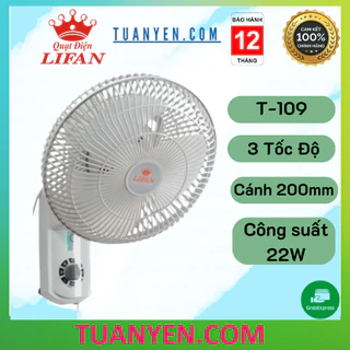 (SHOPEE VIDEO) Quạt treo tường MINI LIFAN T 109 - B2 công suất 22W nhỏ gọn hàng chính hãng BH 12 tháng