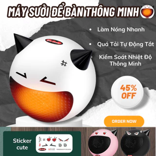 Máy Sưởi Ấm Mini Để Bàn, Máy Sưởi Hình Thú Siêu Cute Tiết Kiệm Điện Công Suất 350W, Thích Hợp Trong Phòng Ngủ Nhà Tắm