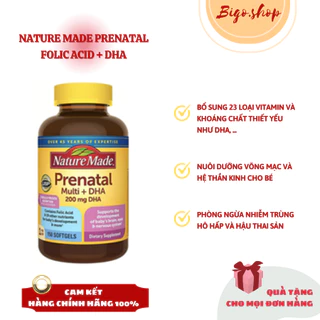 Vitamin bầu Prenatal  Multi + DHA 200mgcủa MỸ -150 viên bổ sung các vitamin,khoáng chất thiết yếu ,tăng sự hấp thụ canxi