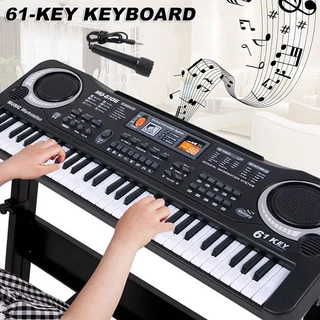 Đàn Piano Điện Tử Keyboard 61 Phím Kèm Mic Dây Cắm Cho Bé Âm Thanh Chuẩn GVQ Smart