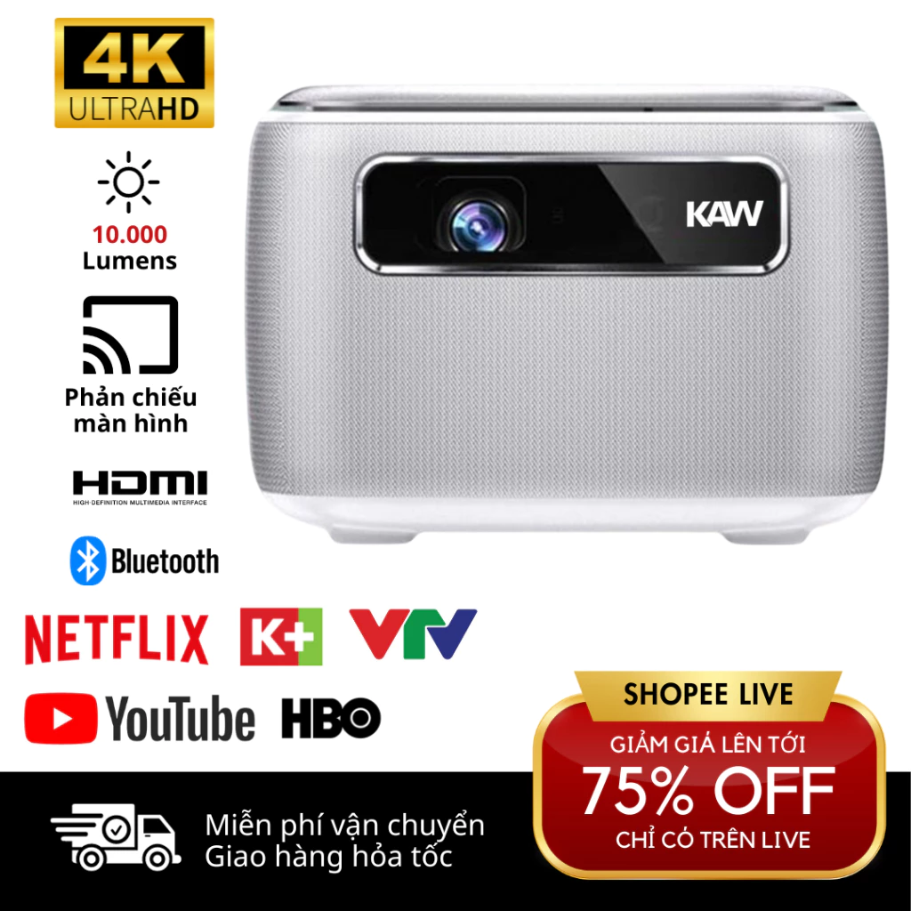 Máy chiếu công nghệ mới DLP SKY118, sử dụng Pin, thiết kế tinh xảo, chất lượng 4k, hỗ trợ xem 3d, xem liên tục 30 ngày