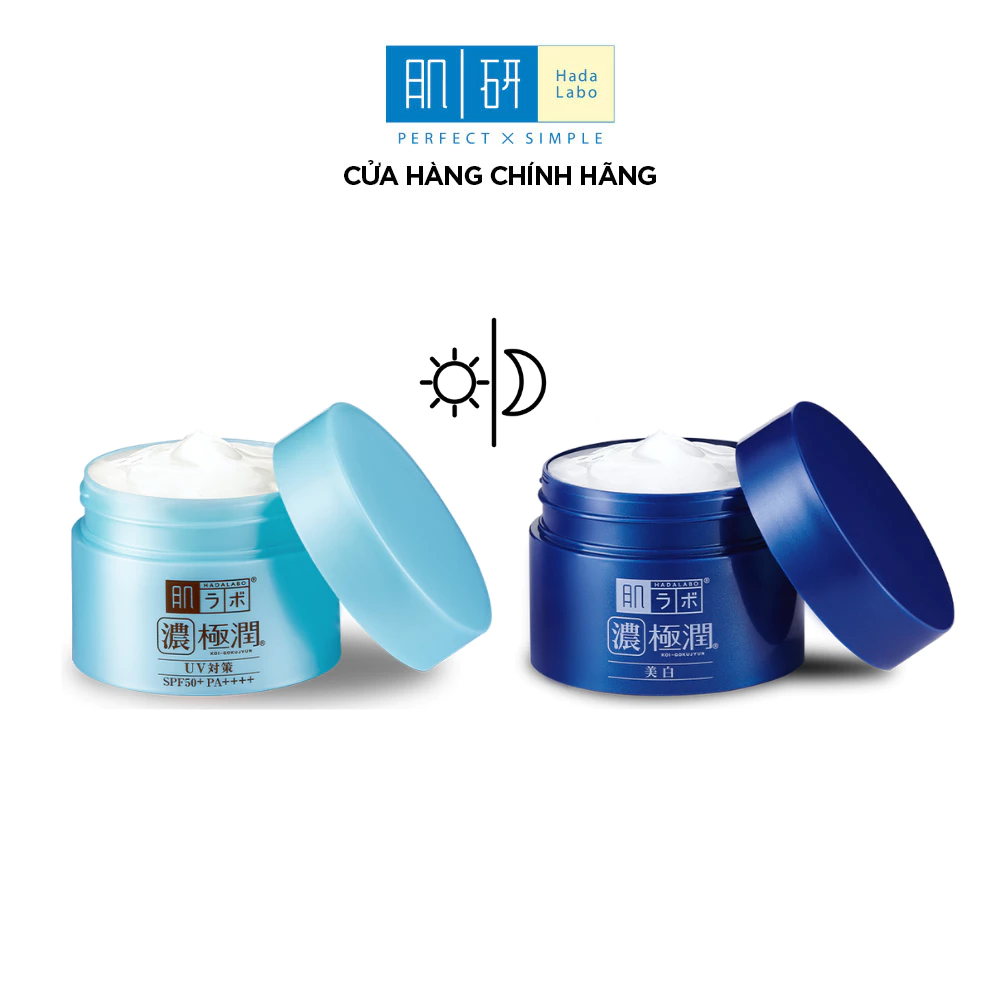[VB] Combo Kem dưỡng trắng da chống nắng ngày & đêm Hada Labo Koi-Gokujyun:Kem dưỡng chống nắng 90g+Kem dưỡng trắng 100g