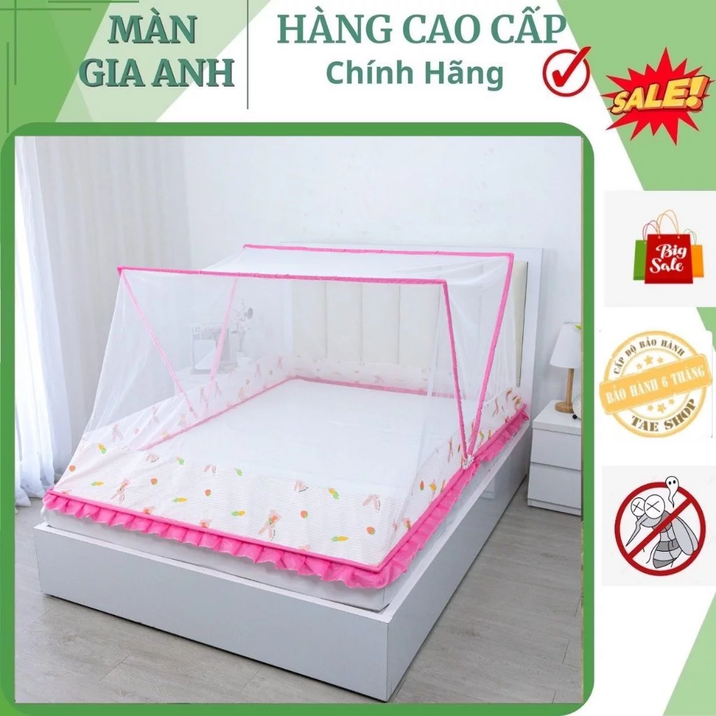 Mùng Xếp Thông Minh GIA ANH - Mùng Khung Xếp Gọn Cải Tiến - Mùng Ngủ Tiện Lợi, Dễ Dàng Sử Dụng - Hàng VNXK