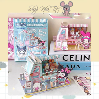 Sanrio Đồ Chơi Sách kuromi melody Quán Cà Phê Tự Làm Thủ Công Cho Bé