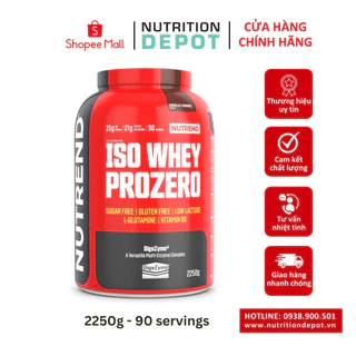 Sữa bổ sung đạm protein - Nutrend Whey Protein Isolate Iso Prozero Hộp 2250g - Nutrition Depot VN