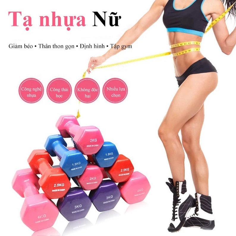 Tạ Tay Bọc Cao Su Loại 1 KG,2kg,3kg,4kg,5kg/1 chiếc - Tập Gym , Thể Thao Tại Nhà , Phòng Tập
