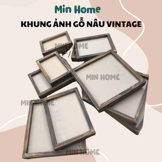 KHUNG ẢNH GỖ ĐỂ BÀN MÀU NÂU VINTAGE -  TRANG TRÍ KHUNG HANDMADE