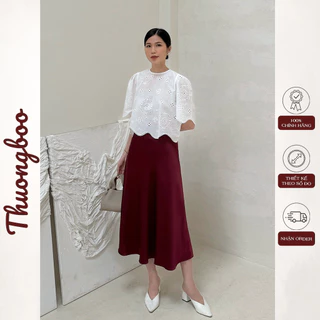 Áo Kiểu Nữ Thuongboo Chất Boi Thêu Hàn Thoáng Mát Nhấn Lai Áo TInh Tế Nhẹ Nhàng - Lace Top