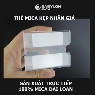 Thẻ MICA Kẹp Nhãn Giá, Mica treo tường mini, Kẹp giá, Ghi thông tin nhiều Kích thước