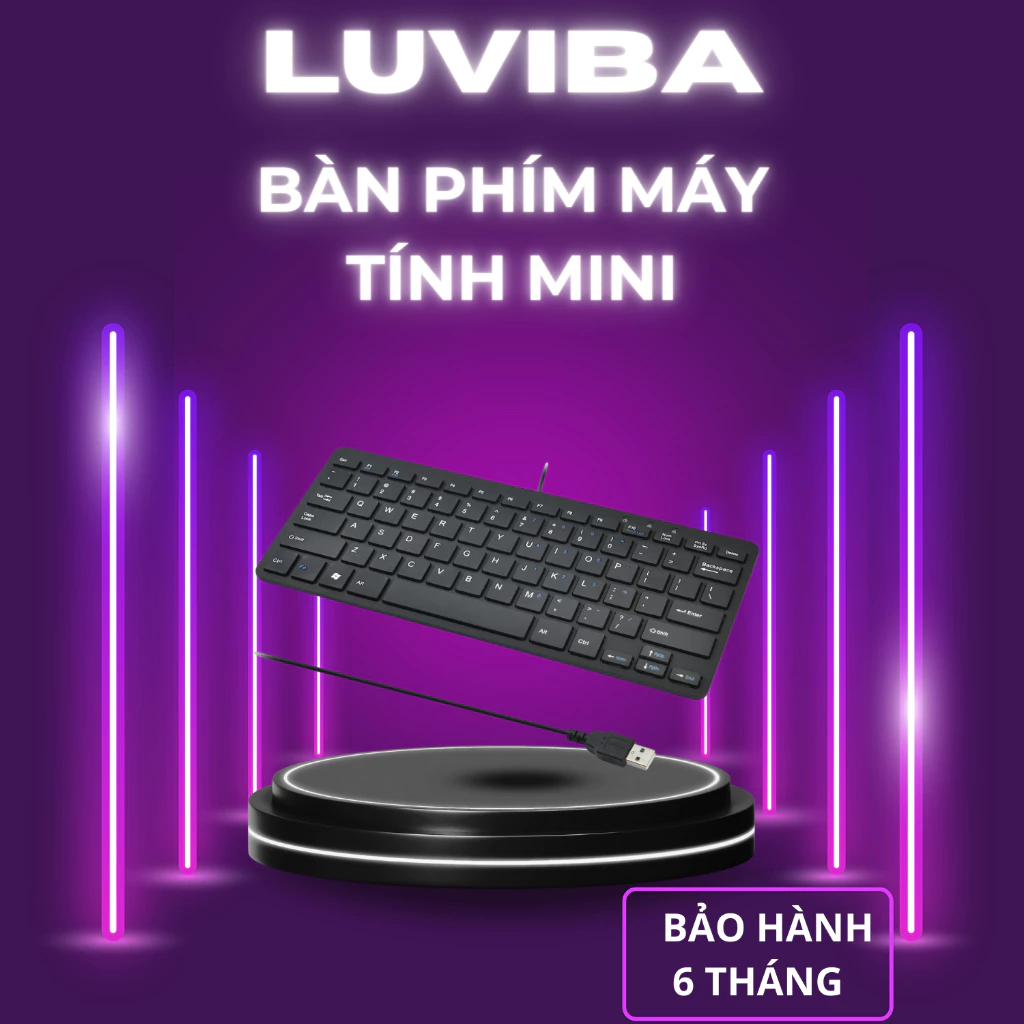 Bàn phím máy tính có dây mini laptop văn phòng cute giá rẻ LUVIBA BP02