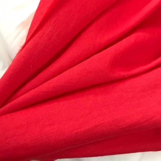 Vải Đũi Tơ Cotton Đỏ, Khổ 1m48 - Chất Mỏng Vừa, Mềm Mát, Không Co Giãn - May Đồ Bồ, Áo Kiểu, Váy Đầm
