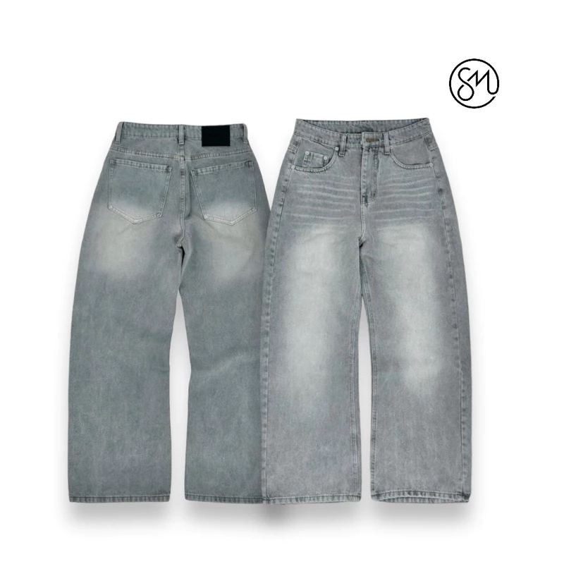 QUẦN BAGGY JEANS ỐNG RỘNG LIGHT SMOKE V2 1076 FORM TO UNISEX NAM NỮ