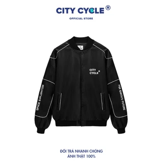 Áo Khoác Varsity Da PU Local Brand Cosmic Vision City Cycle nam nữ form rộng oversize