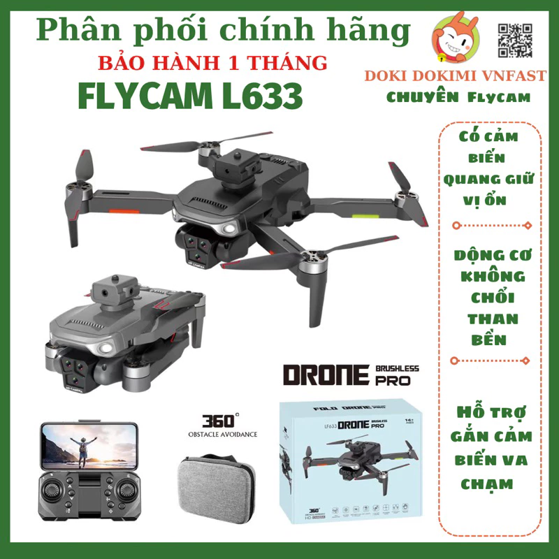 Flycam L633 2024 - L632 - S1S - ĐỘNG CƠ KHÔNG CHỔI BỀN - BH1T
