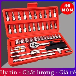 [LOẠI TỐT] Bộ dụng cụ mở bu lông ốc vít, bộ dụng cụ sửa chữa ô tô xe máy, bộ dụng cụ đa năng 46 chi tiết cầm tay cao cấp