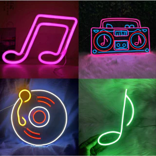 Đèn led neon MUSIC , trang trí decor phòng ngủ siêu chill DLQdecor