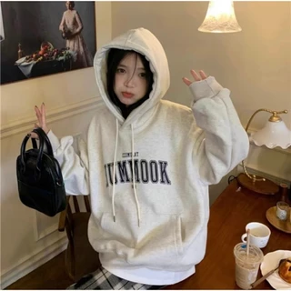 Áo hoodie unisex from rộng basic phong cách hàn quốc  họa tiết in chữ HUMMOC nam nữ mặc đều đẹp