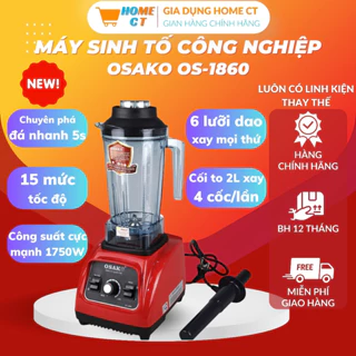 Máy xay sinh tố công nghiệp xay đá công suất lớn Osako -1860 mẫu mới, công suất 1750W, cối 2L - HOME CT