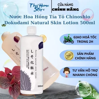 Nước Hoa Hồng Dokudami Chiết Xuất Lá Tía Tô Perilla Natural Skin Lotion 500ml