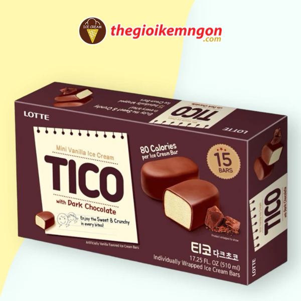 Kem viên socola đen Hàn Quốc Lotte Tico Dark Chocolate (510ML)