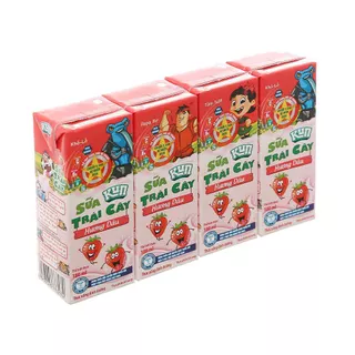 Lốc 4 Hộp Sữa Trái Cây LiF Kun Hương Dâu (110ml,180ml)