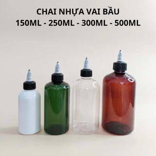 Chai Nhựa Pet  Rỗng Nút Nhọn Chiết Mực  Cổ Cao Đựng Mực 300ML đến 500ML