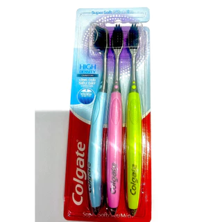 Bộ 3 bàn chải đánh răng Colgate Highdensity than hoạt tính (Màu Ngẫu Nhiên)