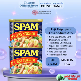 Thịt Hộp Spam Less Sodium Giảm Mặn 25% 340g - Hàng Mỹ