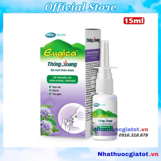 Xịt mũi thảo dược Thông xoang Eugica - Dịch chiết ngũ sắc hỗ trợ giảm sổ mũi, nghẹt mũi, dễ thở