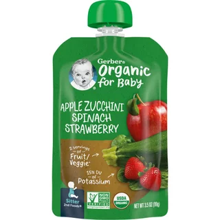 [USA, Hàng Mỹ] Trái cây nghiền Gerber 2nd Foods Organic for Baby Food 99g dành cho bé từ 6 tháng tuổi của Mỹ