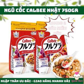 [Combo SIÊU RẺ ] Ngũ cốc Calbee Đỏ Ăn Kiêng Giảm Cân Nhật Bản Mix Sữa Chua Trái Cây Granola Ăn Sáng 750G - Lanna Store