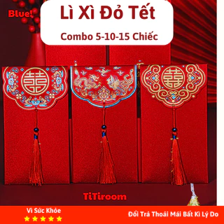 Combo 5-10-15 Bao Lì Xì tết Đỏ Mừng Năm Mới Phong Cách Sang Trọng, Bao lì xì đám cưới, bê tráp