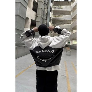 Hoodie boxy nam nữ phối nỉ bông local brand 400gsm from rộng dáng tay cánh dơi căp đôi unisex xám oversize basic Code vn