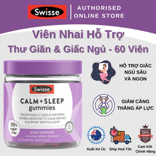 Swisse Ultiboost Calm + Sleep Gummies - Viên Nhai Hỗ Trợ Thư Giãn & Giấc Ngủ - 60 Viên