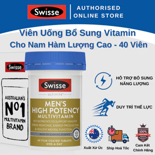 Swisse Men's High Potency Multivitamin - Viên Uống Bổ Sung Vitamin Cho Nam Hàm Lượng Cao - 40 Viên