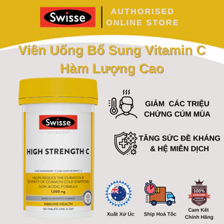 Swisse Ultiboost High Strength C - Viên Uống Bổ Sung Vitamin C Hàm Lượng Cao - 150 Viên