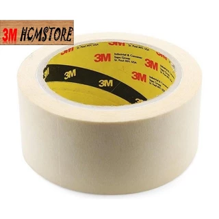 3M 320 48mm dài 27m - Băng Keo giấy ĐA DỤNG màu trắng ngà kết dính tức thì chuyên che sơn, làm dấu, che chắn dễ xé rách