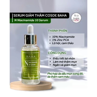 🔺[SALE DATE 2025] 🔺[Size 60ml] Serum sáng da COSDE BAHA NIACINAMIDE 10 SERUM